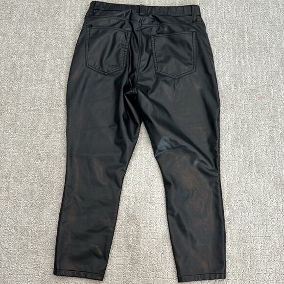 A&F Faux leather the skinny high rise curve love vegan black ankle pant straight - Picture 9 of 10